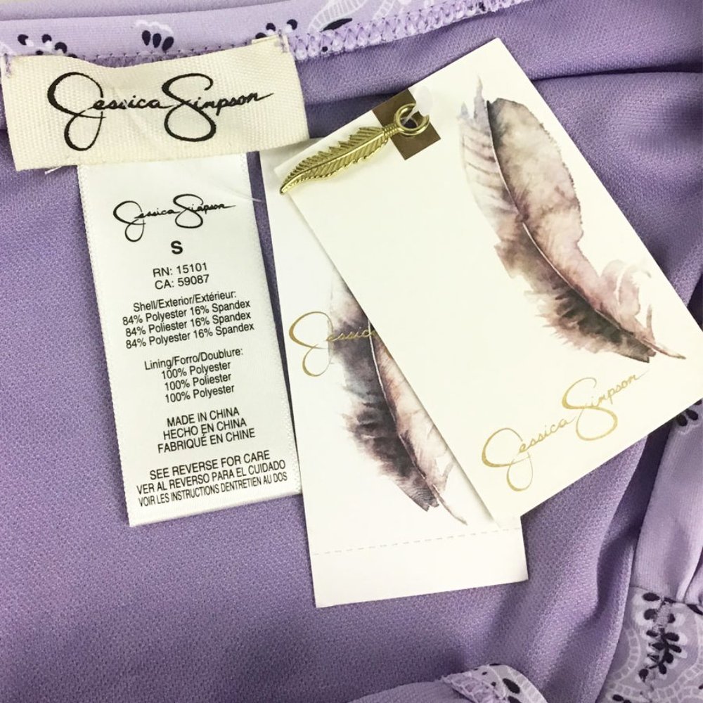 Jessica Simpson Lavender Purple Bandana Halter Top Tankini Small - Picture 9 of 10